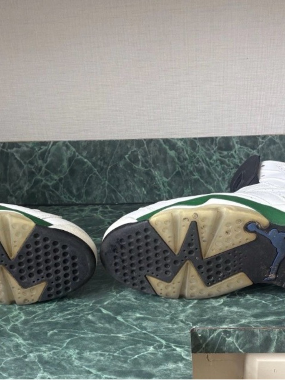 Nike Air Jordan 6 Retro White Black Green Men’s Sneakers - Picture 8 of 9